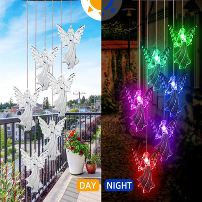 Outdoor Solar Wind Chime Lamp Hummingbird Butterfly Ball