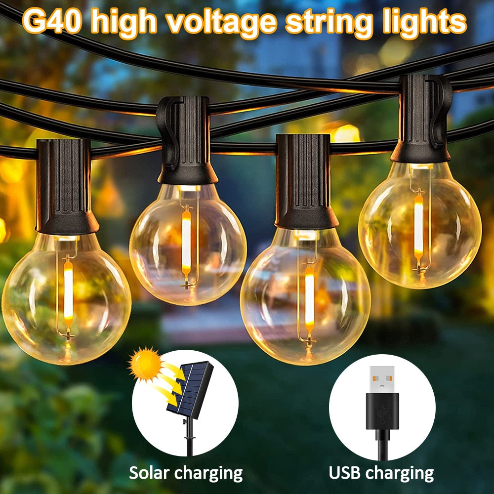 LEDS Solar String Lights Outdoor