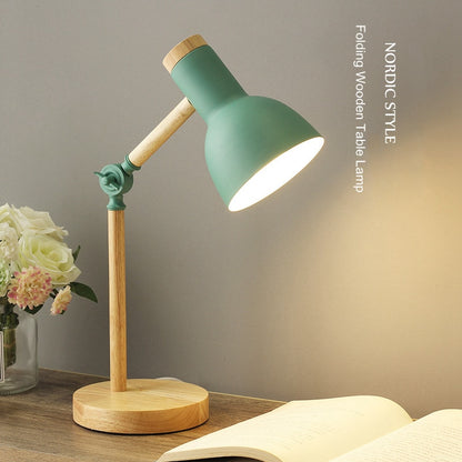 Nordic Wooden Art Iron LED Folding Simple Desk Lamp