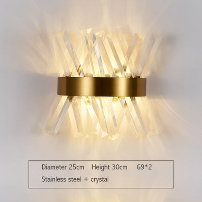 Modern Gold Crystal Wall Lights Bedside