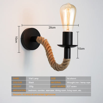 Hemp Rope Sconce Wall Lights