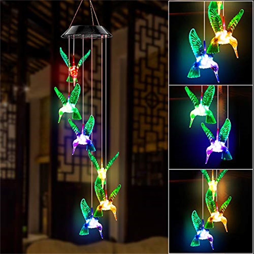 LED Colorful Solar Power Wind Chime