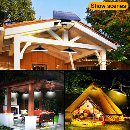 Double Head Solar Pendant Light Outdoor