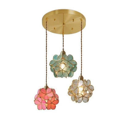 Flower Copper Pendant Lighting Fixtures