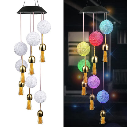 LED Solar Wind Chime Crystal Ball