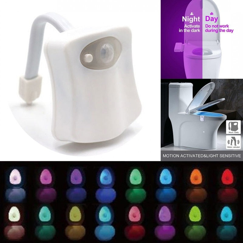 PIR Motion Sensor Toilet Seat Night Light