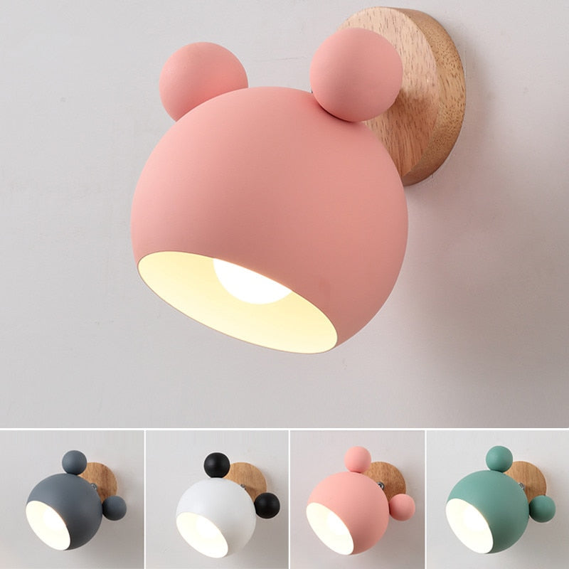 Modern Wall Lamp Colorful Iron Mickey Wall Lamps