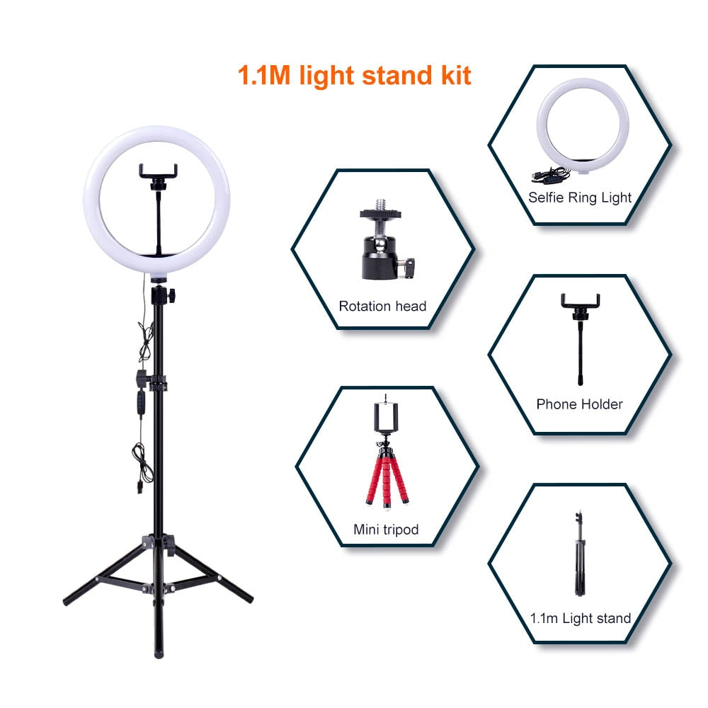 Ring Lamp with tripod Dimmable Selfie