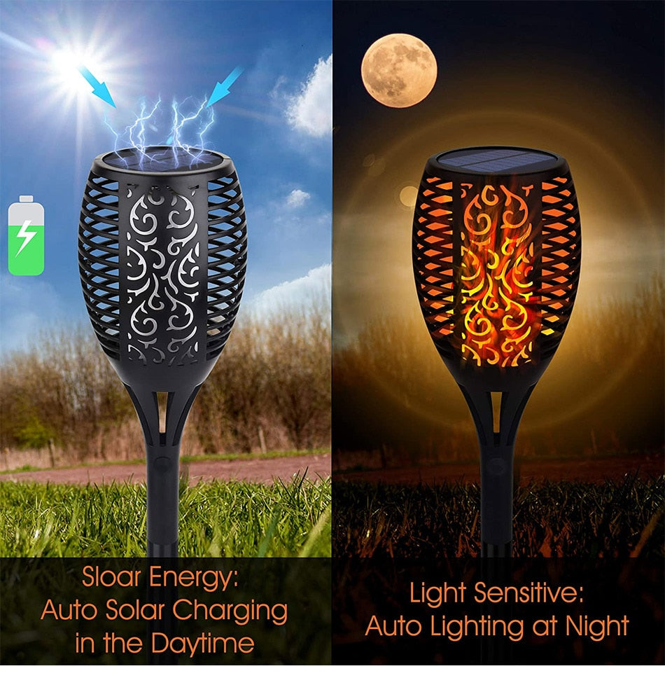 LED Outdoor Solar Flame Lamp