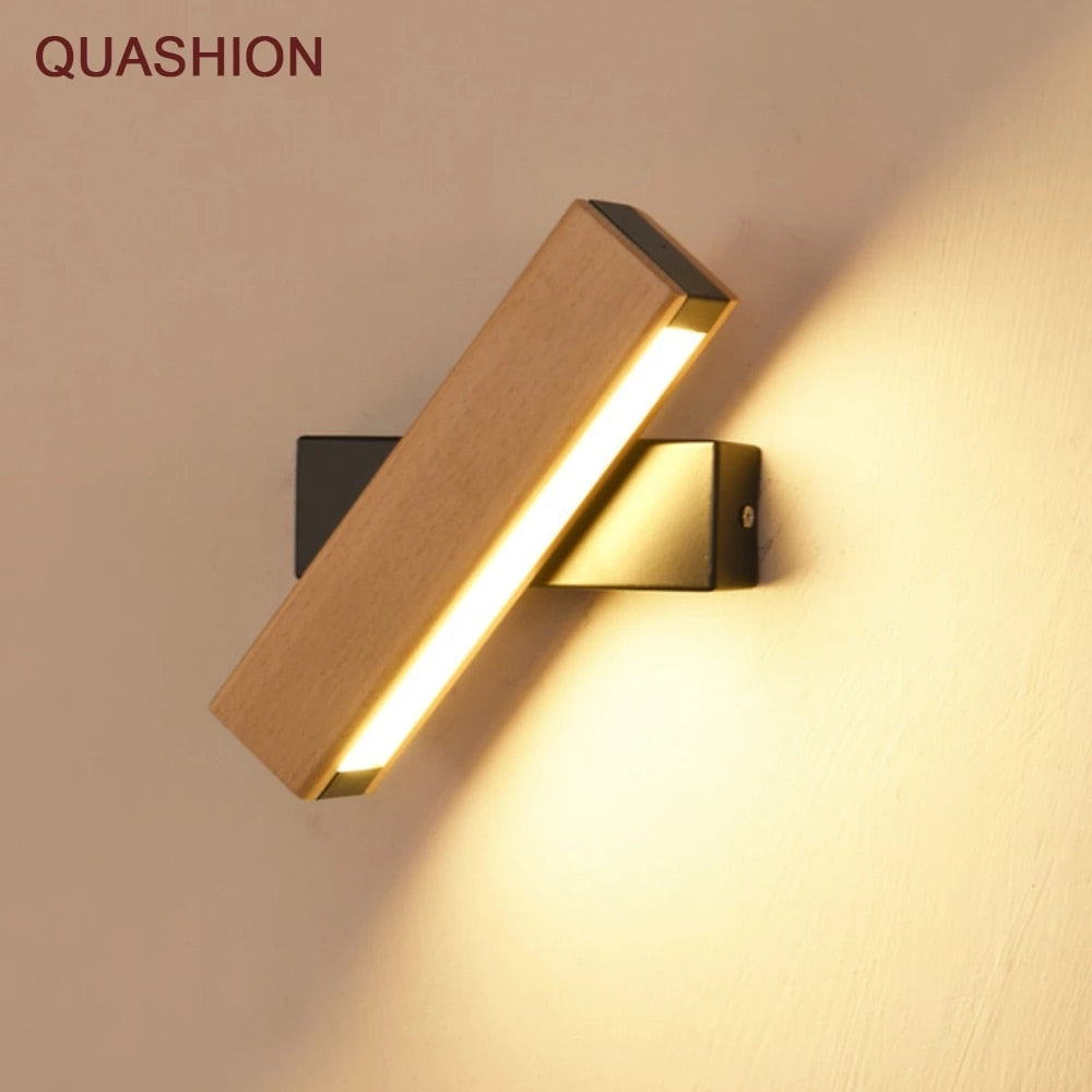 Wooden LED Wall Lamp Adjustable