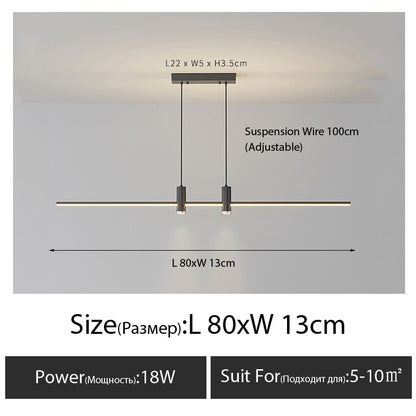 Dining room strip designer lamps