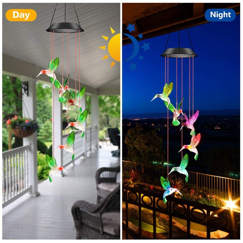 LED Solar Wind Chime Crystal Ball