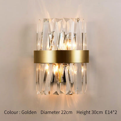 Modern Gold Crystal Wall Lights Bedside