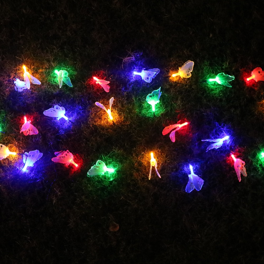 Christmas Lights Solar Butterfly Fiber