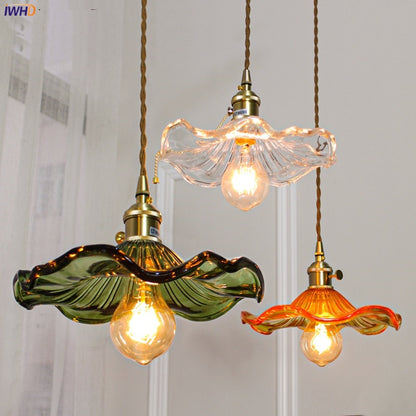 Colorful Glass Copper Hanging Lamp Lights