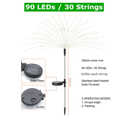 LED Solar Flashing Fireworks Lights