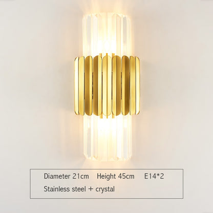 Modern Gold Crystal Wall Lights Bedside