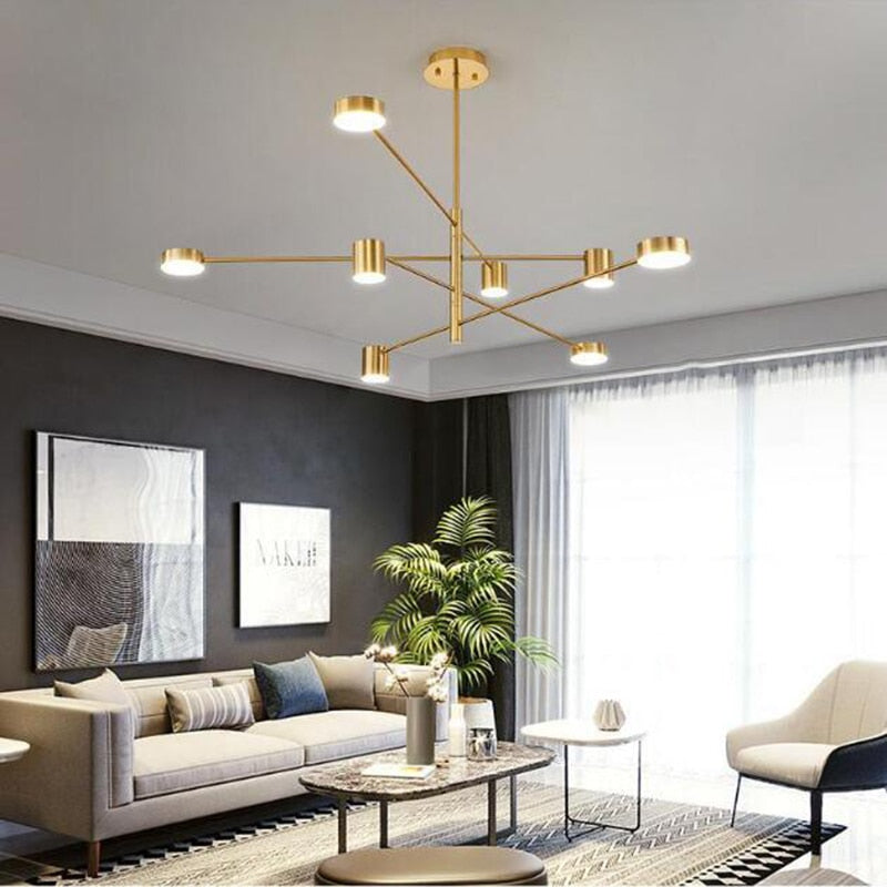 Gold Chandeliers LED Bulbs Lamp