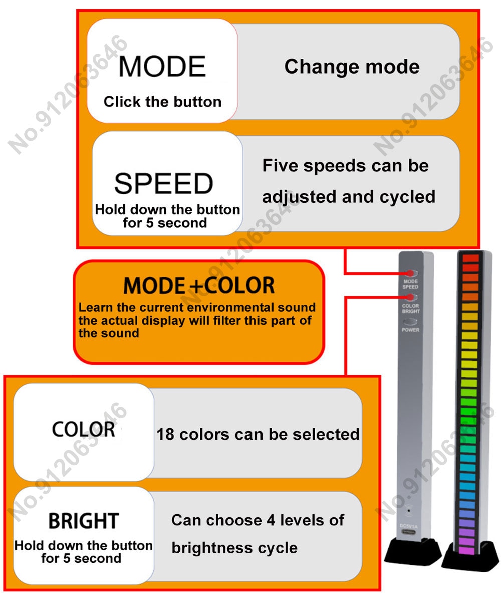 RGB Sound Control LED Light App Control