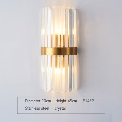 Modern Gold Crystal Wall Lights Bedside