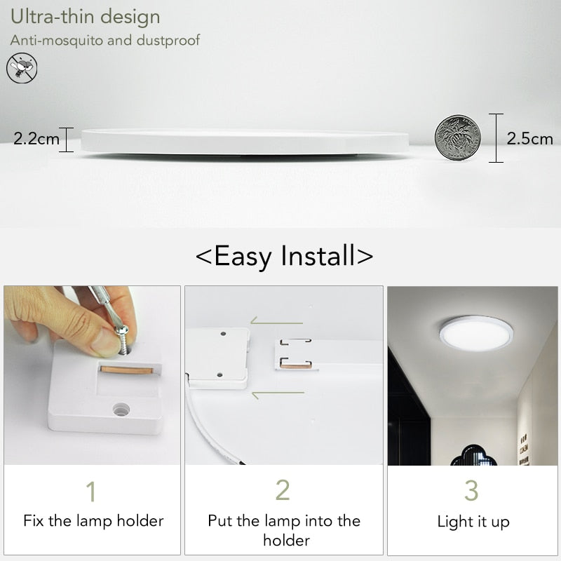 LED Ceiling Lamp Ultra-thin Cold White