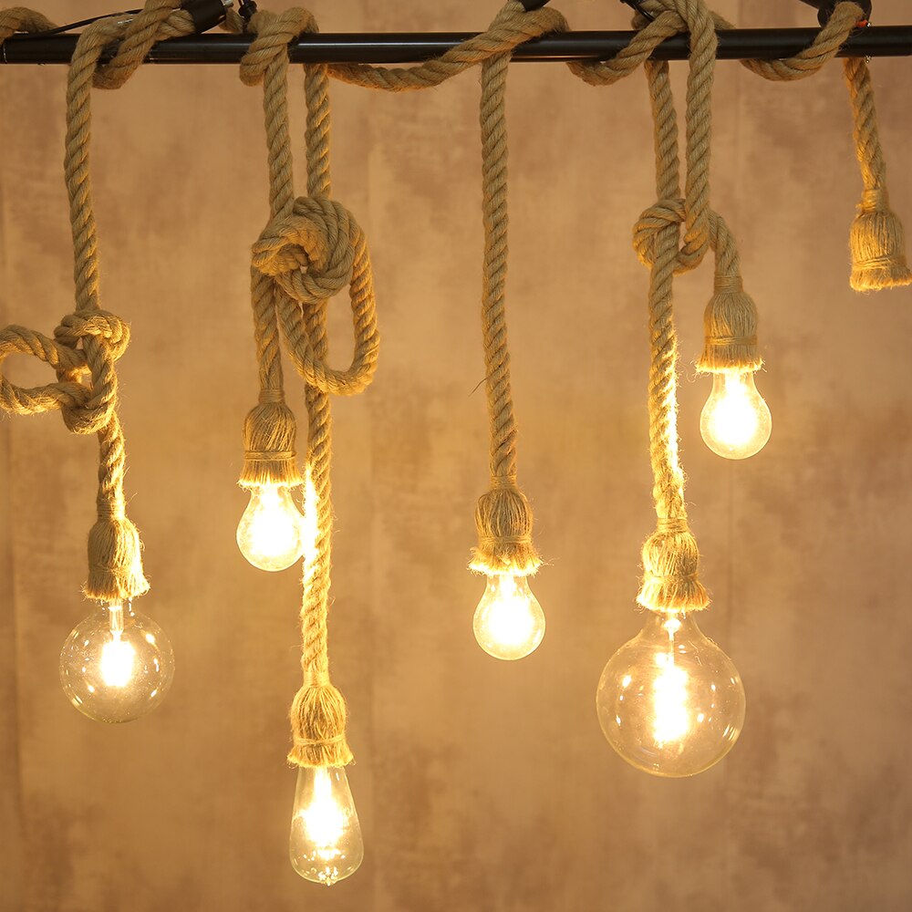 Hemp Rope Pendant Lights Vintage