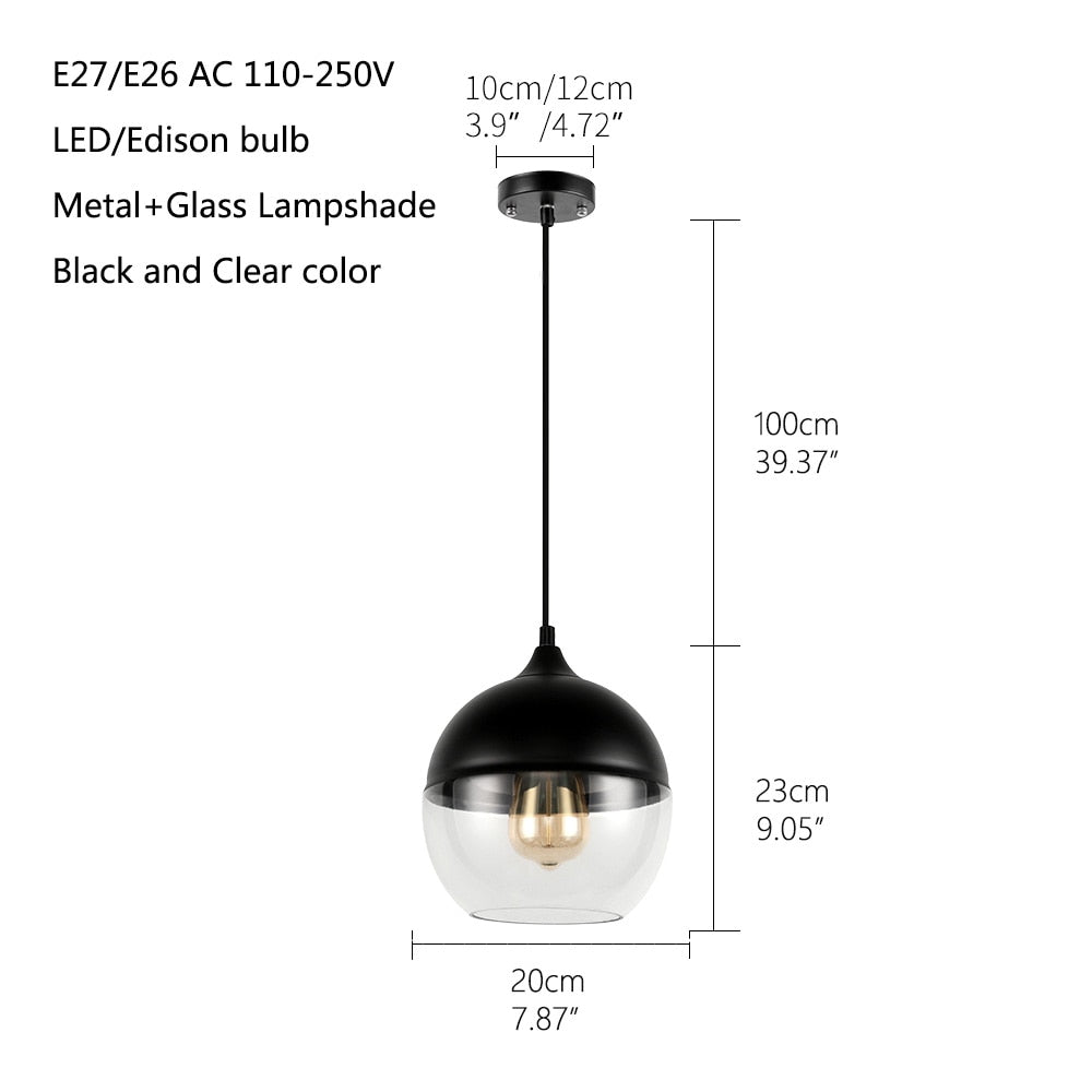 Glass Pendant Lamp Fixtures LED lights