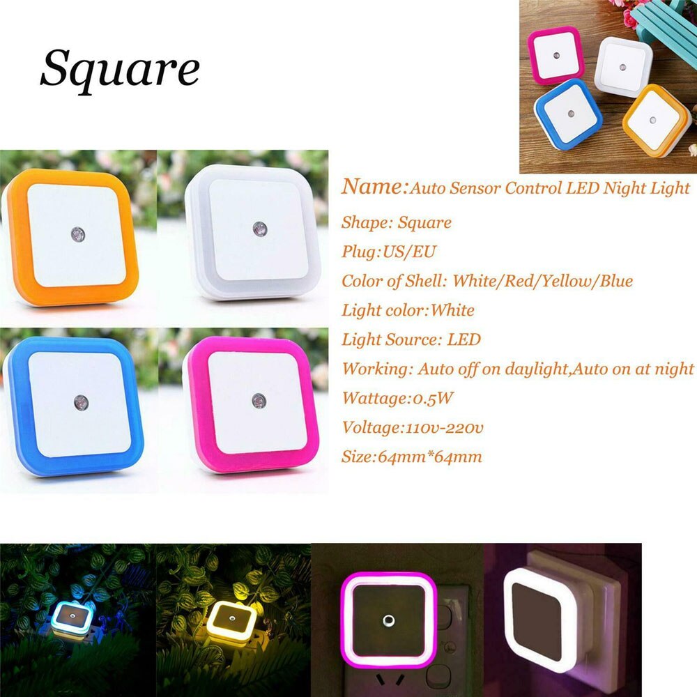 Dusk to Dawn Sensor Wall Nights Lamp Square