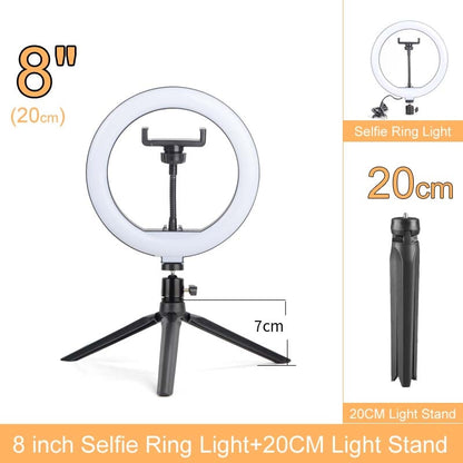 Dimmable LED Selfie Ring Light with Stand