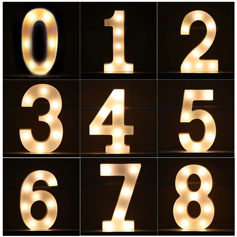 Digital Number Letter Light Powered