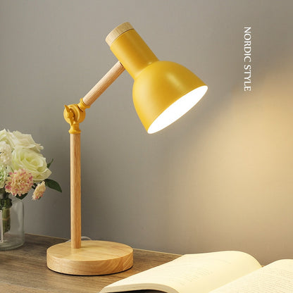 Creative Nordic Wooden Art LED Folding Simple Desk Lamp