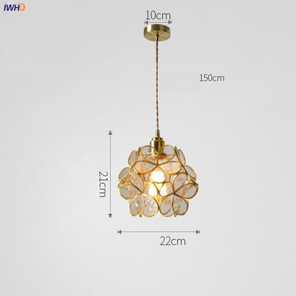 Flower Copper Pendant Lighting Fixtures