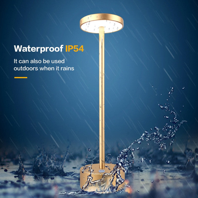 LED Aluminum Alloy Waterproof Rechargeable Desk Lamp