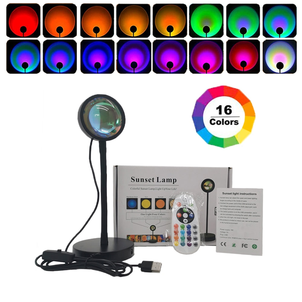 16 Colors Sunset Lamp Led Projector