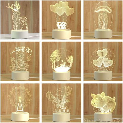 Creative 3D Night Lamp Acrylic Desktop