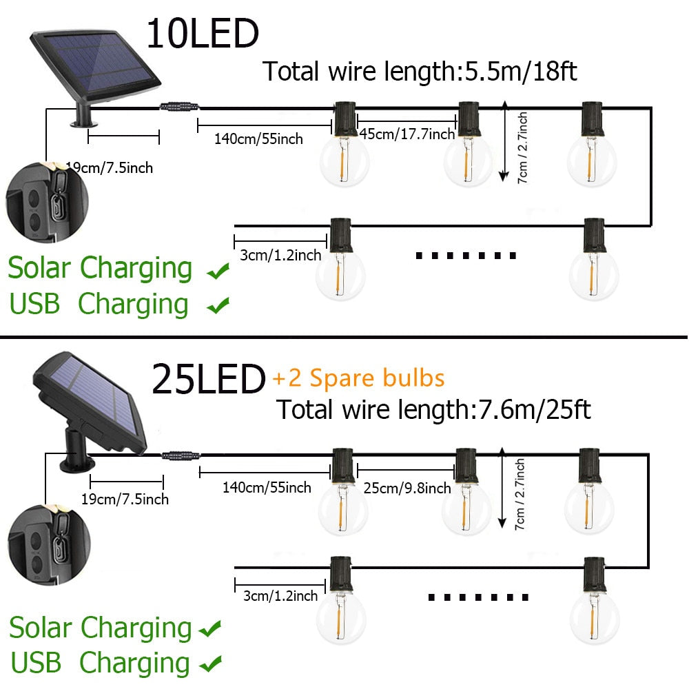 Solar Light Street Garland Led