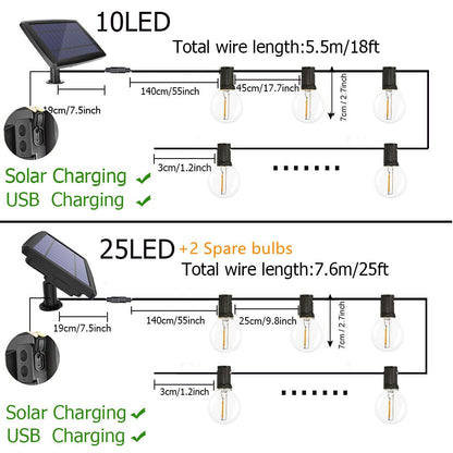 Solar Light Street Garland Led