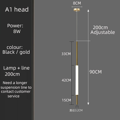 Modern branch led long line chandelier