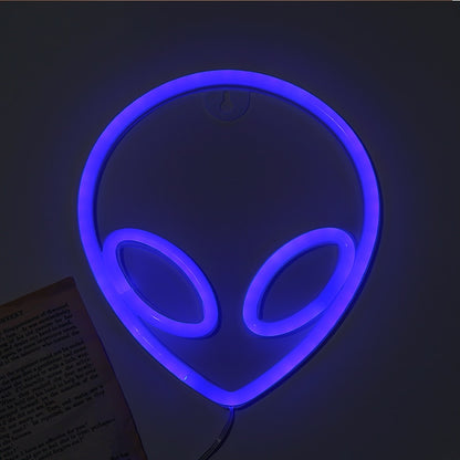 Neon Sign Alien Face Wall Hanging Lights