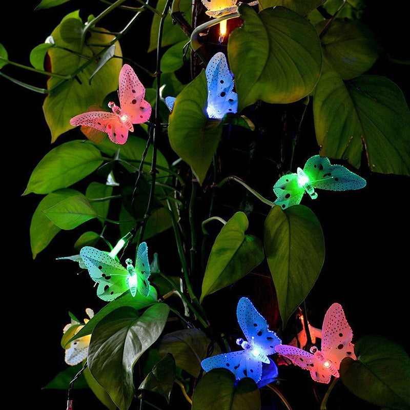 Garden Solar Lamp Butterfly String Lights