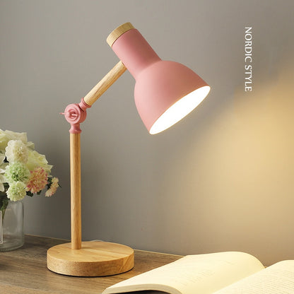 Creative Nordic Wooden Art LED Folding Simple Desk Lamp