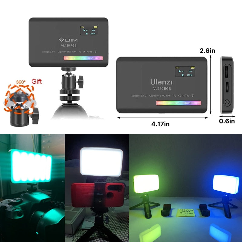 RGB LED Video Camera Full Color Panel Light Lamp