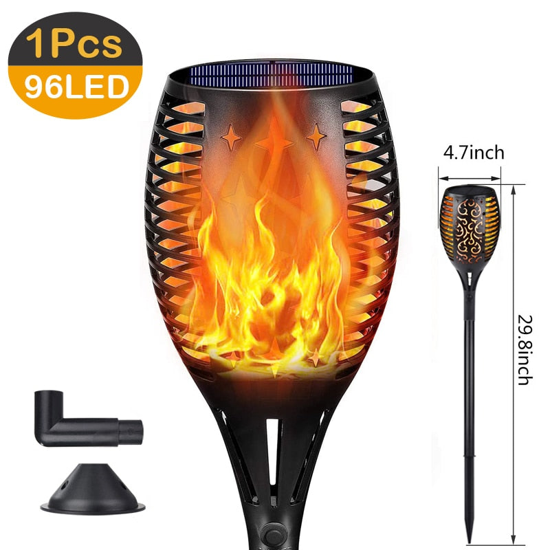 Solar LED Flame Torch Light Outdoor