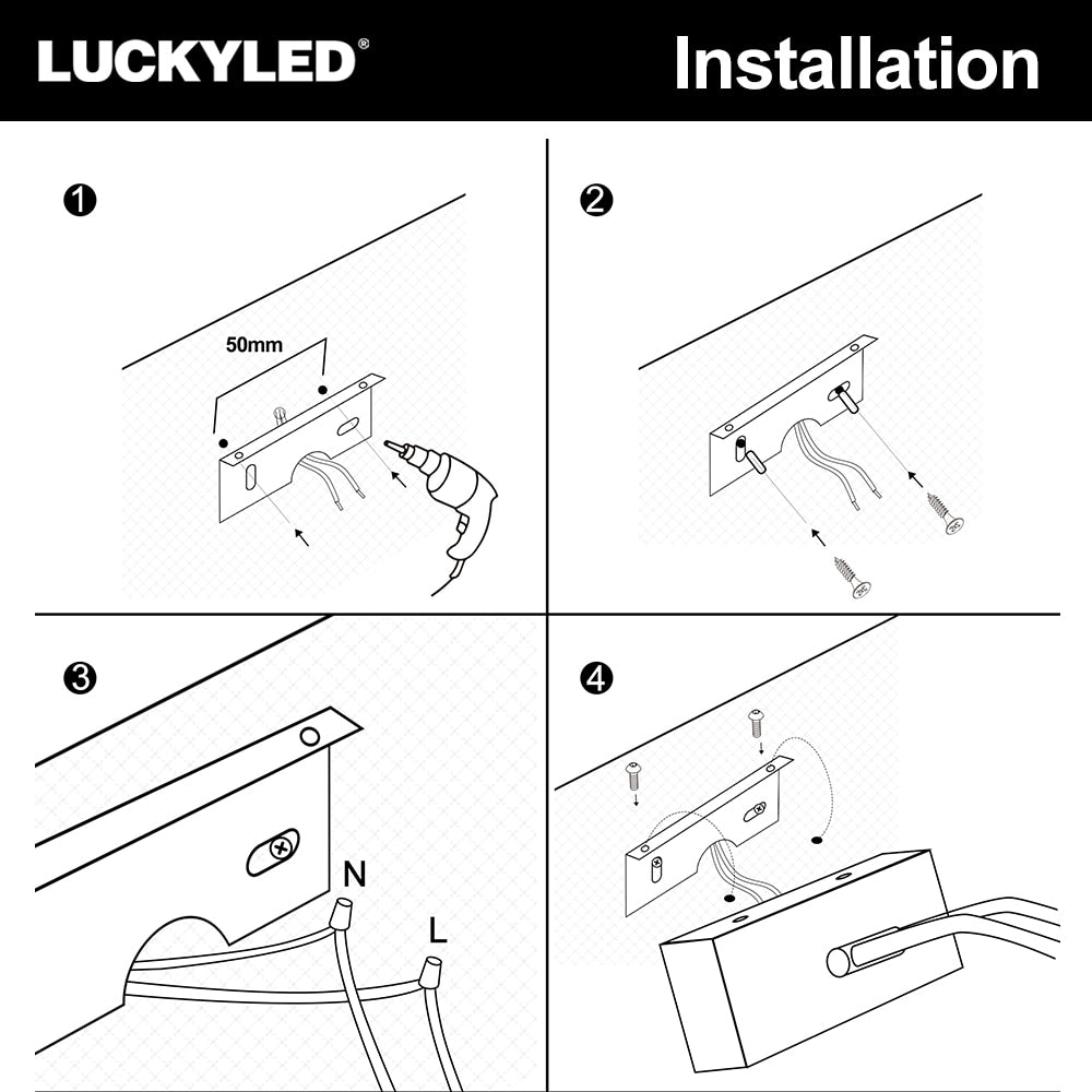 Wall Mounted Wall Lamp Bathroom Mirror Light