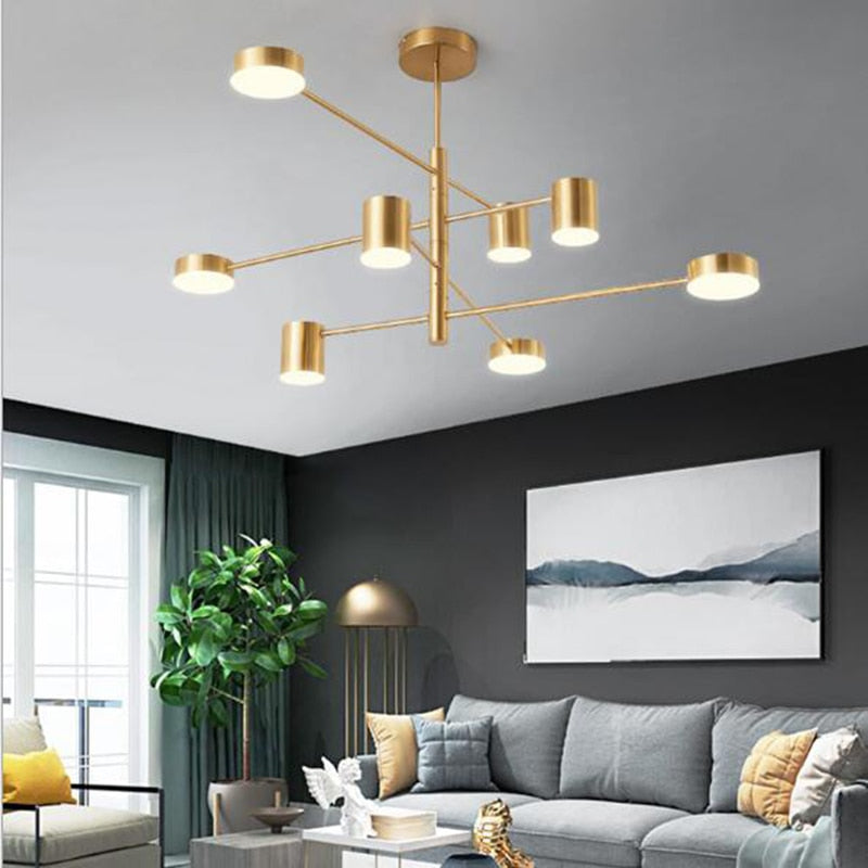 Gold Chandeliers LED Bulbs Lamp