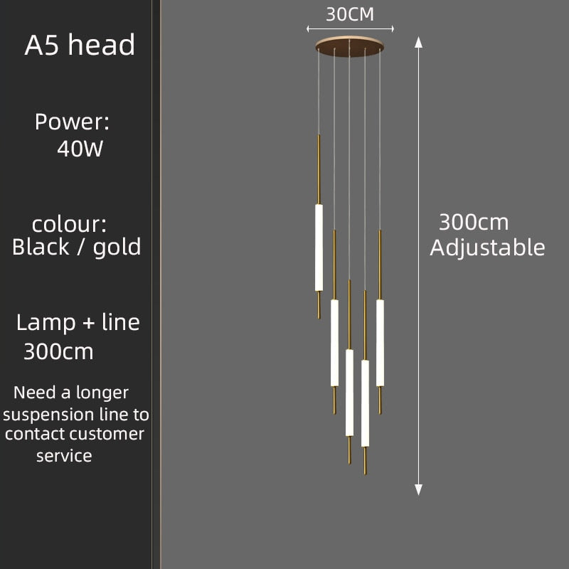 Modern branch led long line chandelier