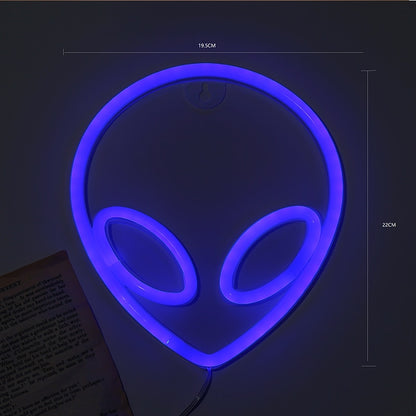 Neon Sign Alien Face Wall Hanging Lights