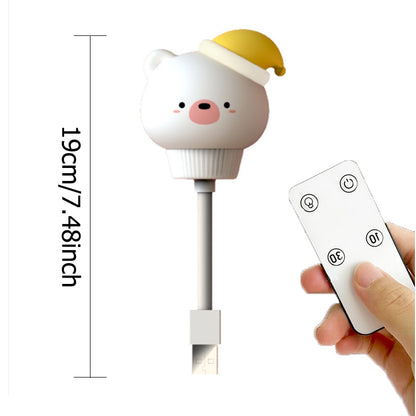 LED Chlidren USB Night Light Cute Cartoon Night Lamp Bear Remote Control for Baby Kid Bedroom