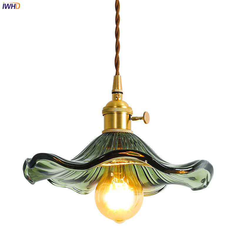 Colorful Glass Copper Hanging Lamp Lights