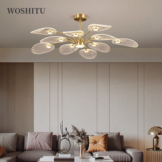 LED Ceiling Lamp Nordic Copper Chandeliers Lighting Fixture